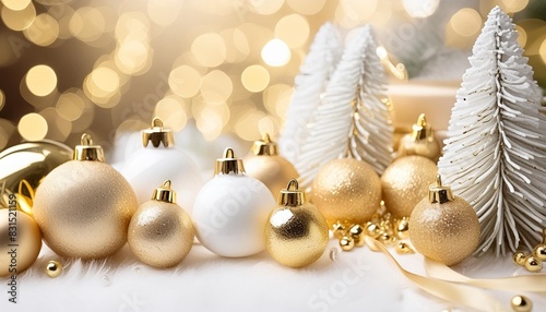 christmas and happy new year background generative in white and gold