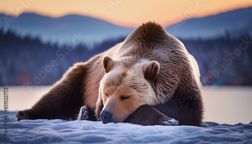 a sleepy kodiak bear photo