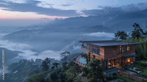 Panoramic Views  From its vantage point atop the hillside  the mountain house offers breathtaking panoramic views of the verdant valleys and mist-covered mountains  creating a truly enchanting setting