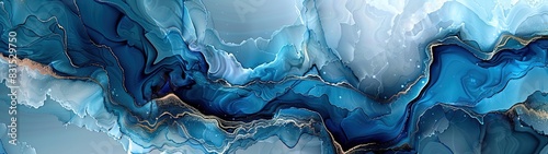 Wallpaper Mural Abstract Liquid Art in blue. Best for fluid abstract backgrounds Torontodigital.ca