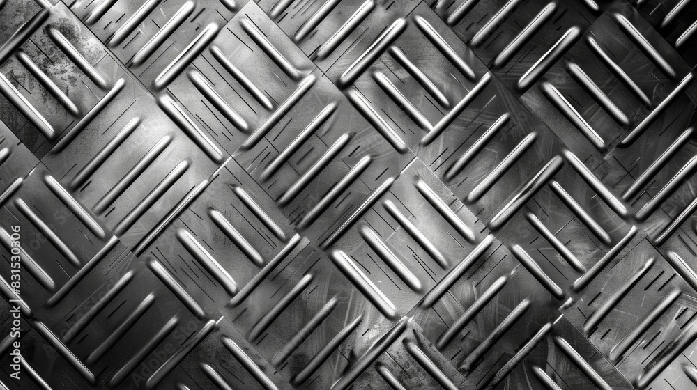 Fototapeta premium Metal Texture with Diamond Plate Pattern, Generative AI