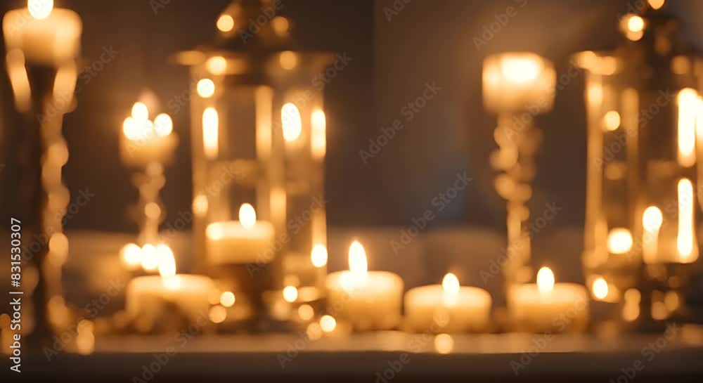 Candles flicker and dance casting a warm and tranquil ambiance as the evening prayers begin Candles flicker and dance casting a warm and tranquil ambiance as the evening prayers begin