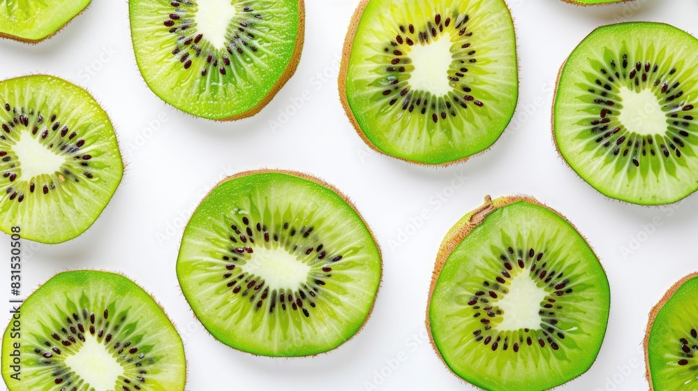 Kiwi slices on a white background Kiwi slices on a white background