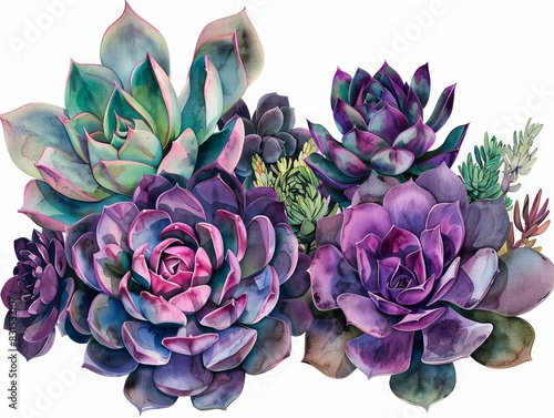 Succulents - variety of succulent plants. photo