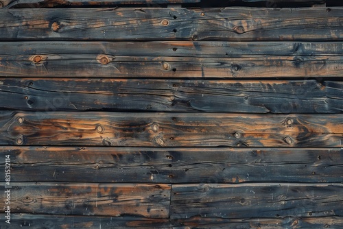 Dark wooden fence texture - background.