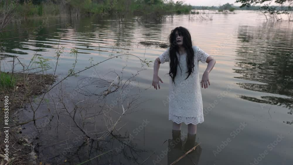 Ghost woman in the river,vengeful spirit Ghost woman in the river,vengeful spirit