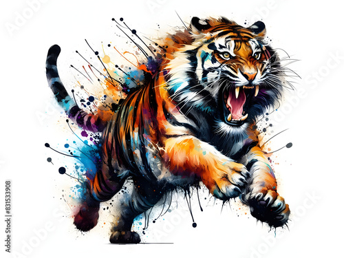 Dynamic Watercolor Tiger Poster © julimur