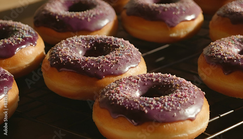 donuts with blueberry flavour icing