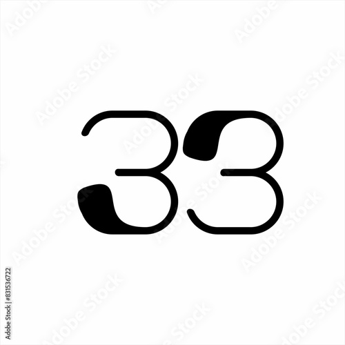 The number 33 logo design is simple and elegant.