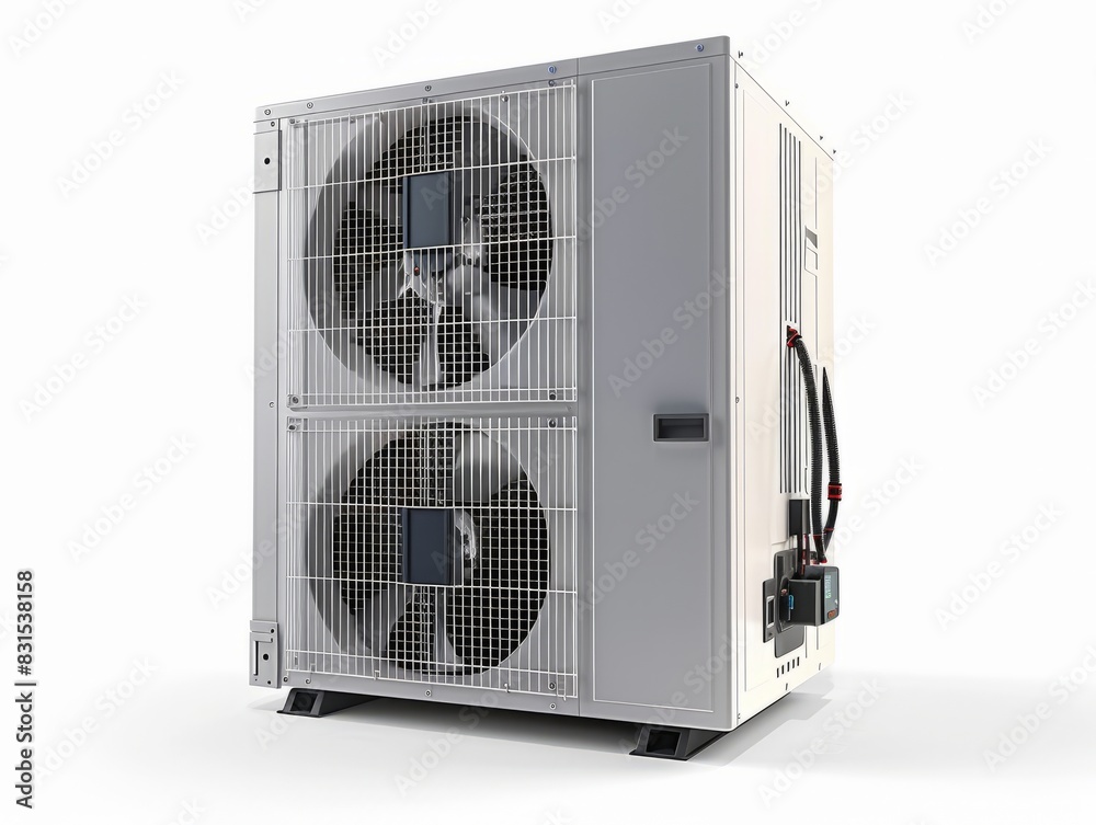 New air conditioning unit, The new air-cooled compressor. New air conditioning unit, The new air-cooled compressor.