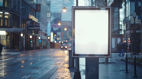 Empty City Street Advertising Stand