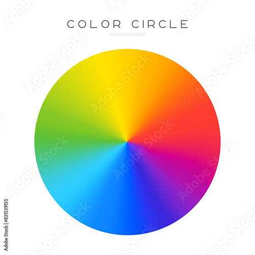Color wheel or color circle. Vector rgb palette with rainbow light spectrum gradient