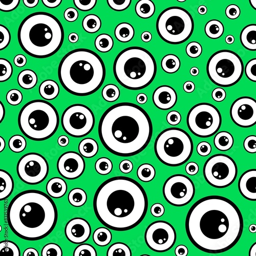 Cartoon Halloween monsters eyes seamless autumn pattern for wrapping paper