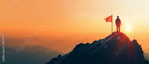 Minimalist concept with a digital presentation on a tablet about business technology innovation, bright colors, isolated background, clear and spacious for text inclusion.