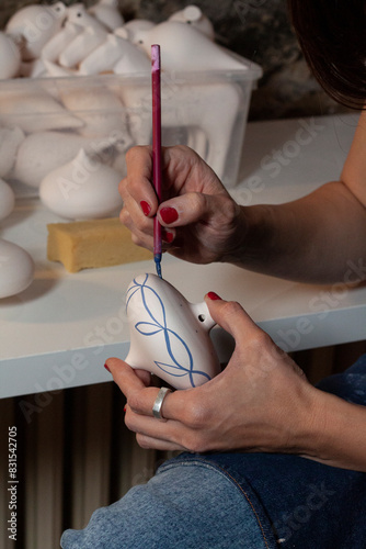 Painting handmade porcelain Christmas decoration