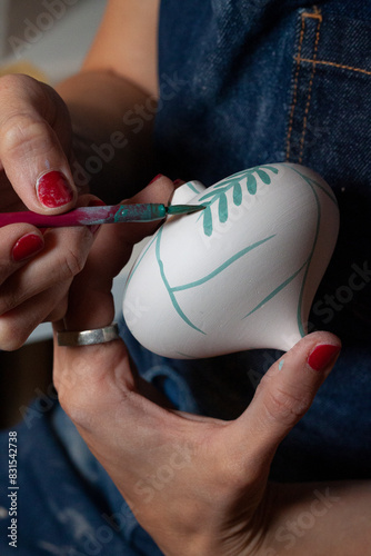 Painting handmade porcelain Christmas decoration