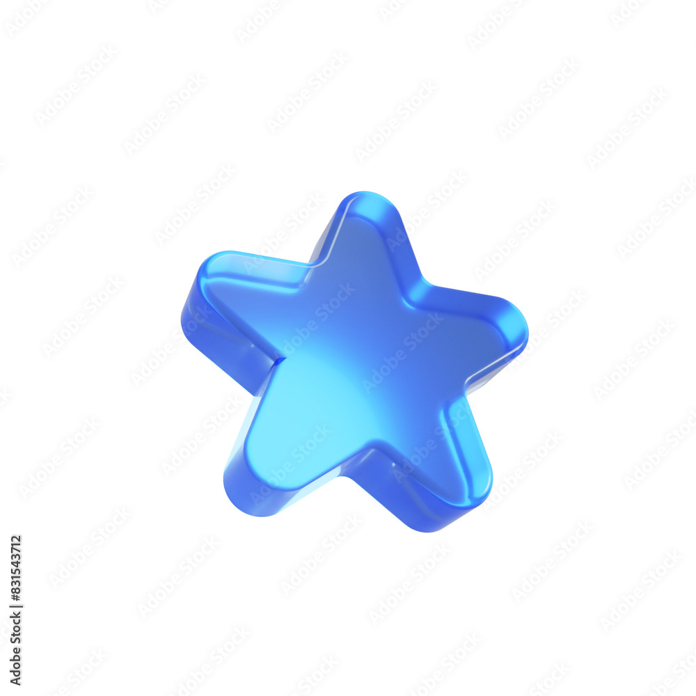 3D blue glass star 3D blue glass star