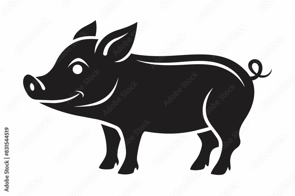 pig silhouette vector illustration