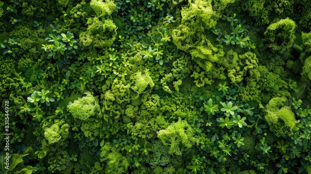 Detailed view of moss during the spring season Detailed view of moss during the spring season