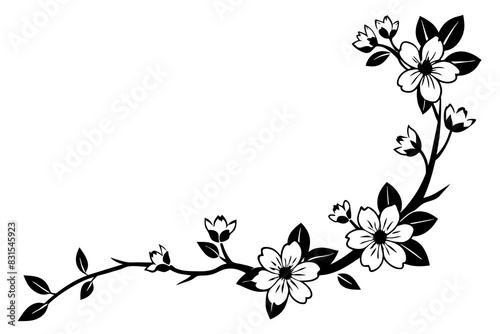 sketchy Sakura silhouette vector illustration