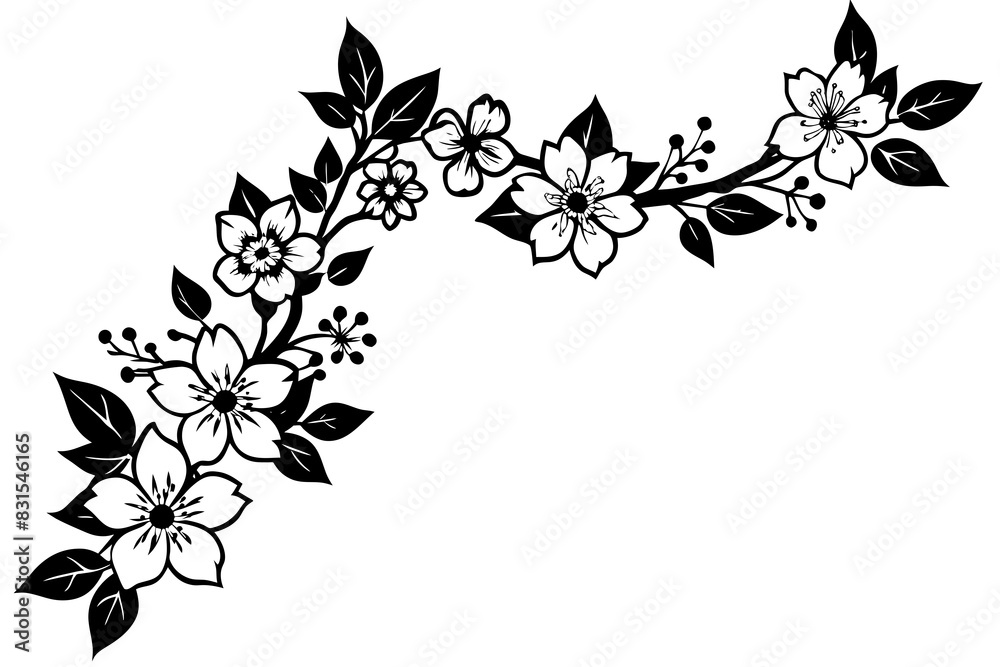 sketchy Sakura silhouette vector illustration sketchy Sakura silhouette vector illustration
