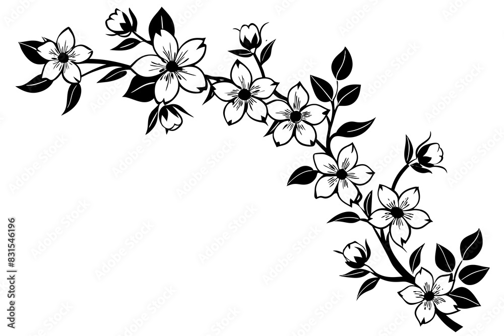 sketchy Sakura silhouette vector illustration sketchy Sakura silhouette vector illustration