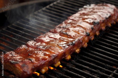 Pork ribs on the grill generative AI
