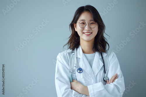 Woman in White Lab Coat With Arms Crossed