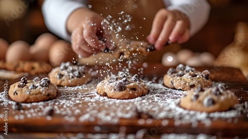 Child baking cookies, combining learning and fun