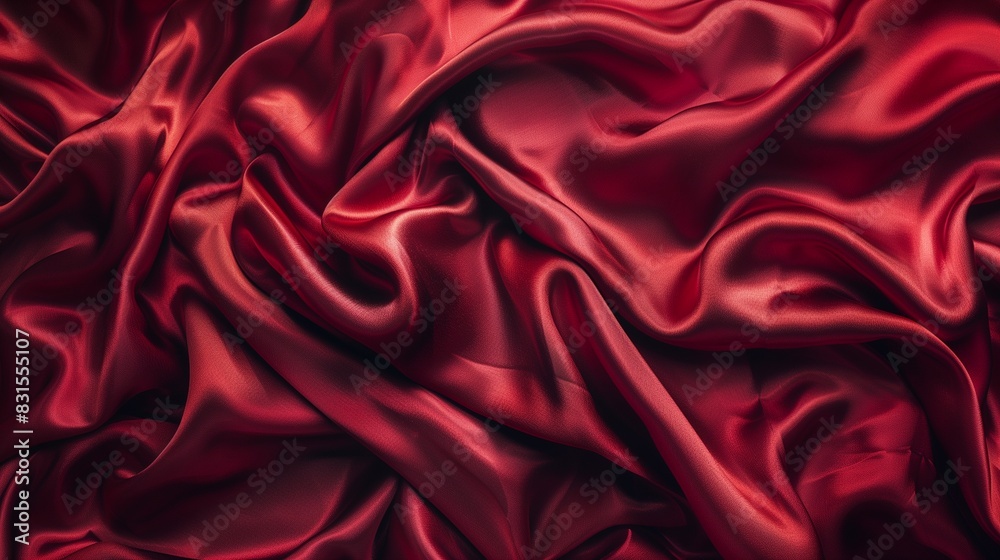 Texture background of a silk cloth with a red color close-up Texture background of a silk cloth with a red color close-up
