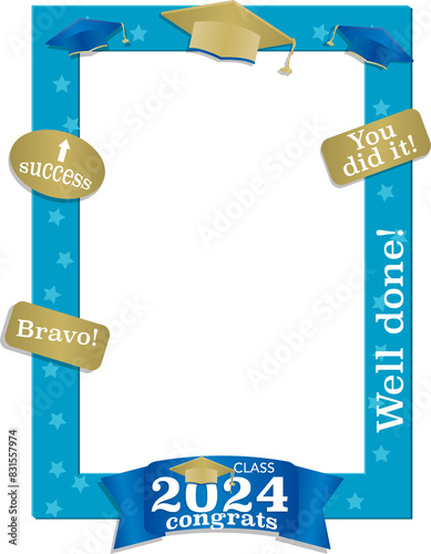 Class of 2024 Graduation Selfie Frame in Turquoise