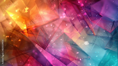Geometric Polygons with Multicolored Abstract Background photo
