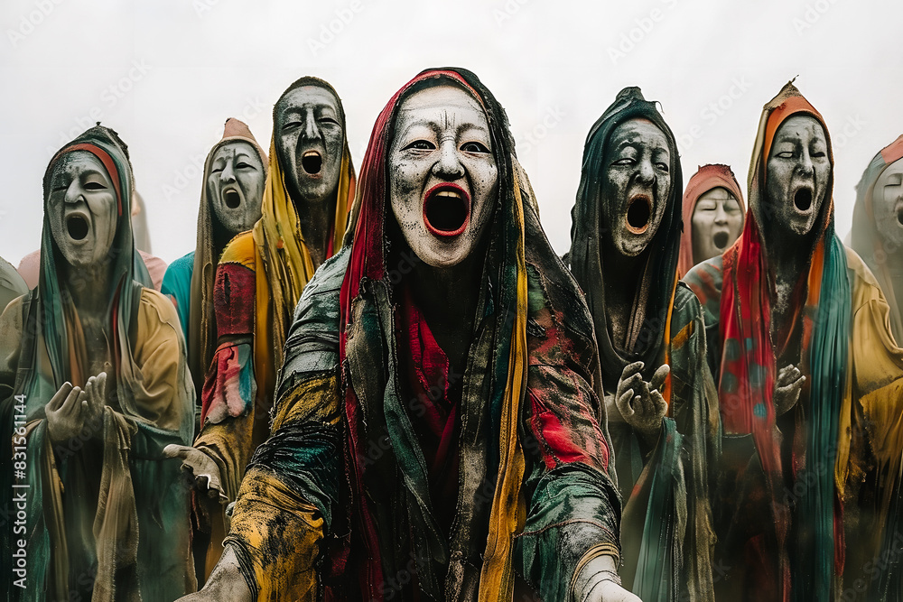 Personnages costumés effrayant