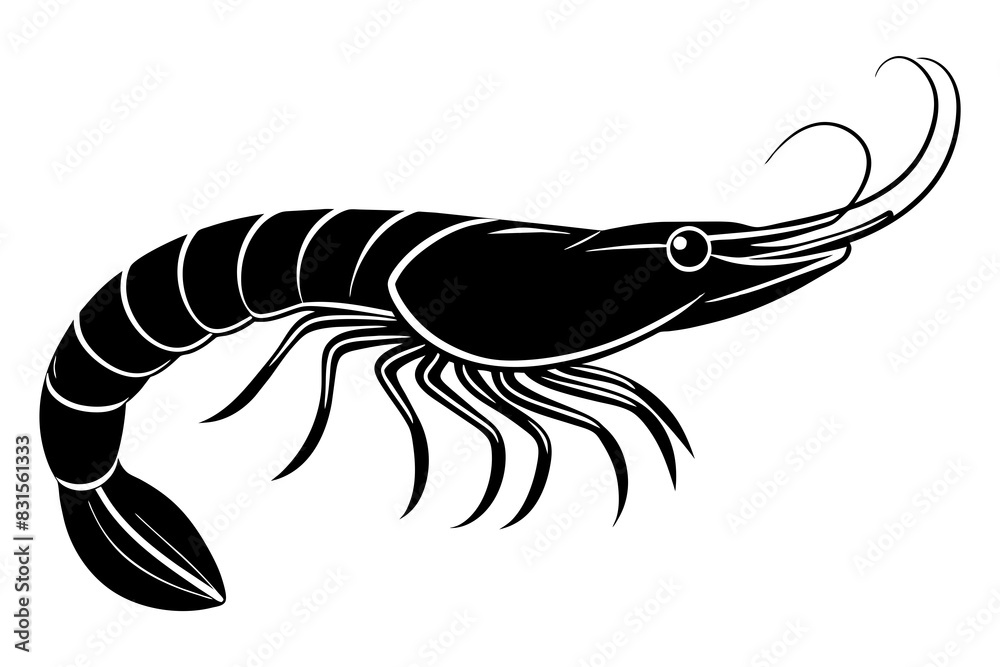 shrimp silhouette vector illustration shrimp silhouette vector illustration