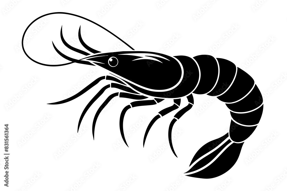 shrimp silhouette vector illustration shrimp silhouette vector illustration