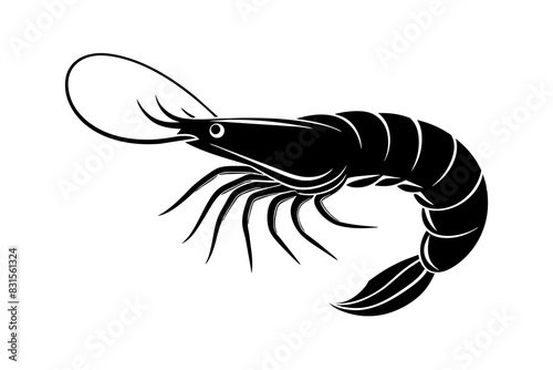 shrimp silhouette vector illustration