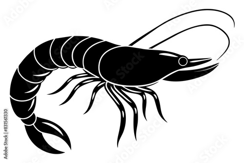 shrimp silhouette vector illustration