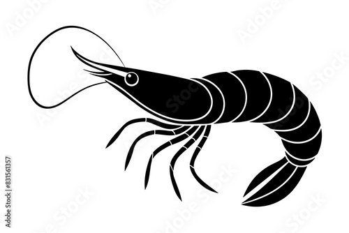shrimp silhouette vector illustration
