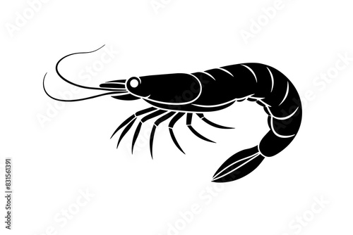 shrimp silhouette vector illustration