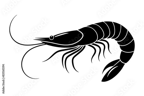 shrimp silhouette vector illustration
