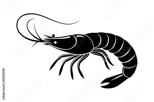 shrimp silhouette vector illustration