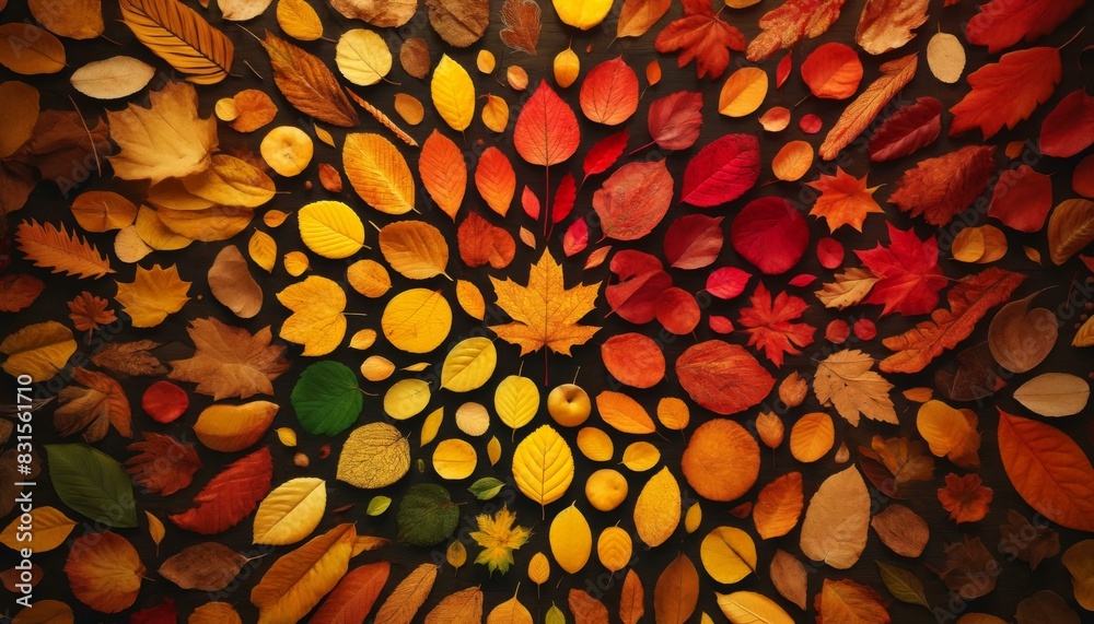 Colorful Autumn Leaves Arrangement Colorful Autumn Leaves Arrangement