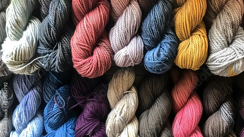 Assorted Skeins of Yarn in Various Colors 