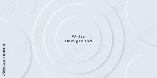 abstract background white modern circle geometric with neumorphism. copy space. display. vector illustration.