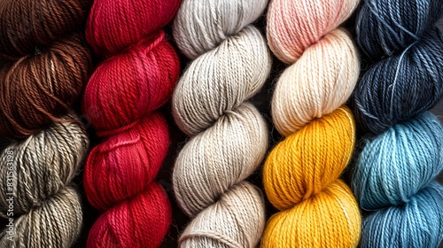 Assorted Skeins of Yarn in Various Colors
 photo