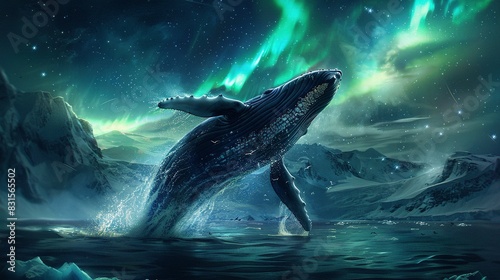 Spectacular Aurora and Whale Breaching Moment © Ahmad-Muslimin