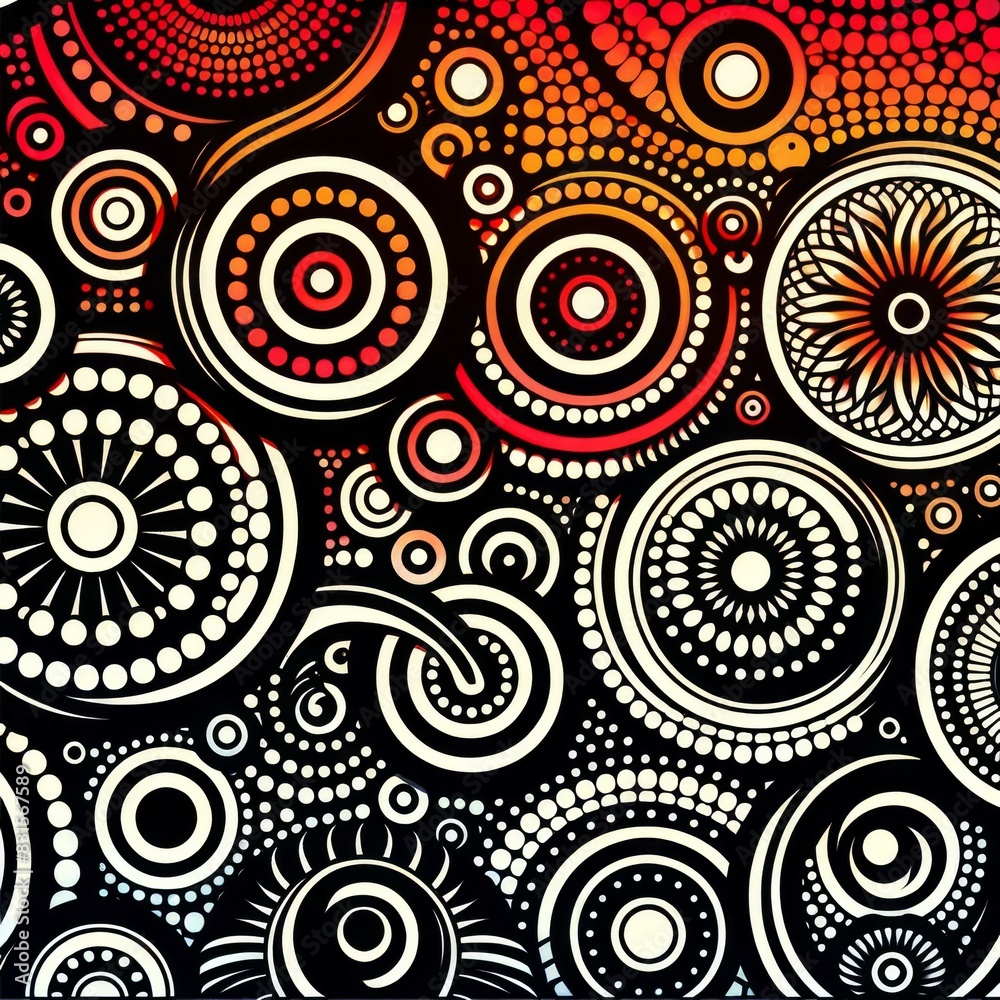 Abstract Circular Pattern with Vibrant Colors