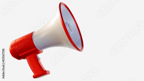 3d rendering of a megaphone isolated on the black background photo