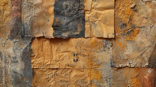 Brown Textured Paper with Mixed Media