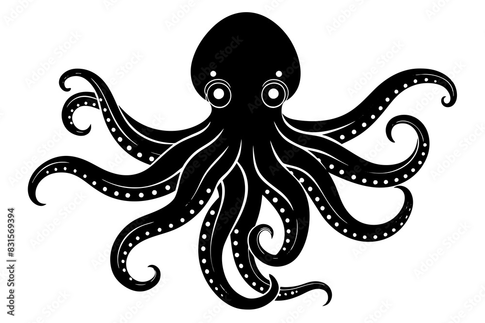 octopus silhouette vector illustration octopus silhouette vector illustration